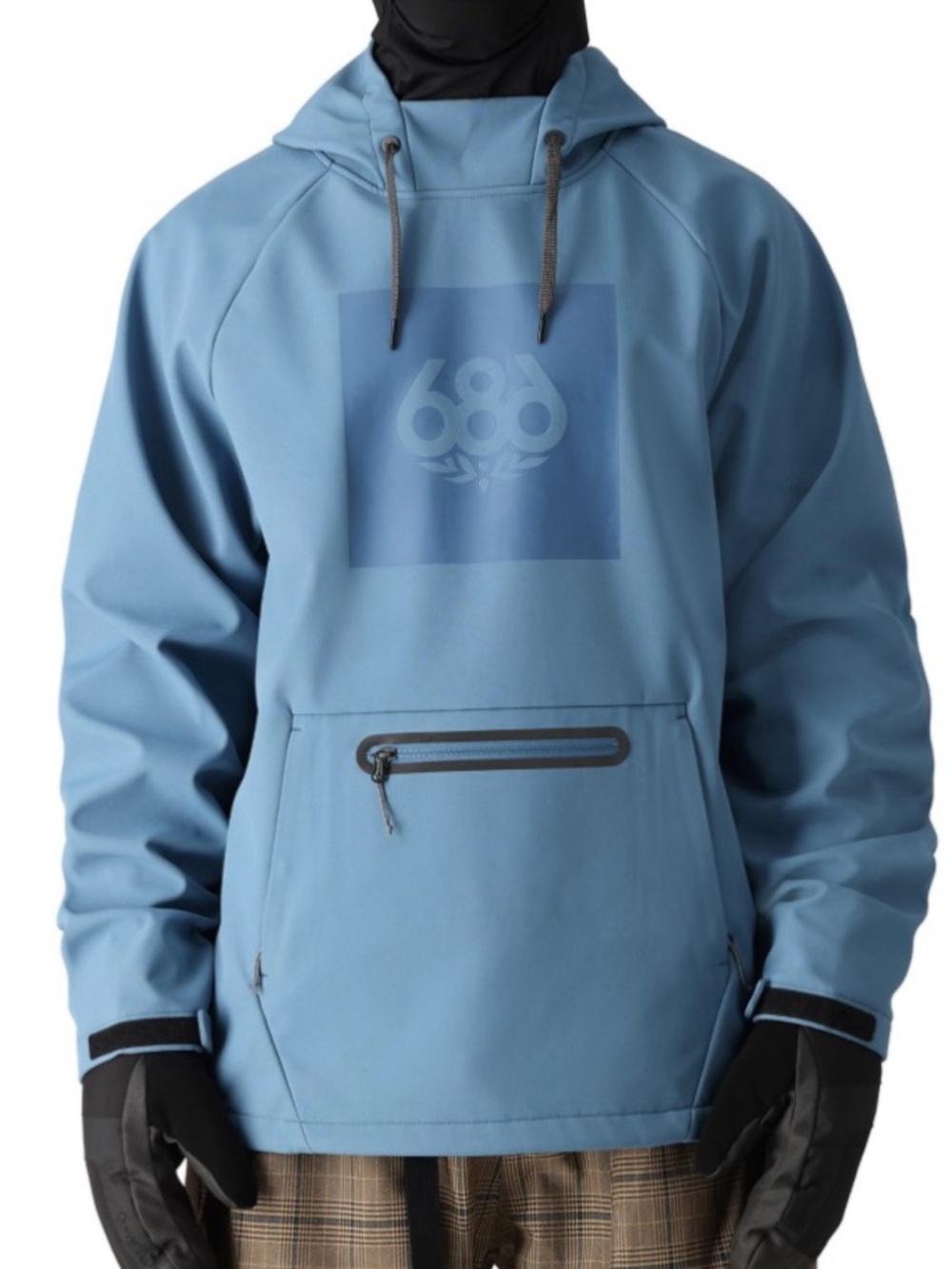 686 Men's Slate Blue Hooded Snow Pullover Jacket